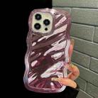 For iPhone 15 Pro Wave Plated PC Hybrid TPU Phone Case(Purple) - 2