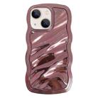 For iPhone 15 Wave Plated PC Hybrid TPU Phone Case(Rose Gold) - 1