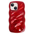 For iPhone 14 Wave Plated PC Hybrid TPU Phone Case(Red) - 1