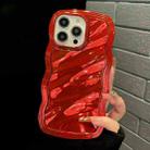 For iPhone 14 Wave Plated PC Hybrid TPU Phone Case(Red) - 2