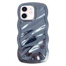 For iPhone 12 Wave Plated PC Hybrid TPU Phone Case(Sierra Blue) - 1