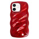 For iPhone 12 Wave Plated PC Hybrid TPU Phone Case(Red) - 1