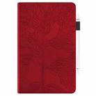 For iPad Pro 13 2024 Tree Life Series Embossed Smart Leather Tablet Case(Red) - 2