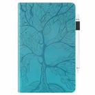 For iPad Pro 13 2024 Tree Life Series Embossed Smart Leather Tablet Case(Lake Blue) - 2