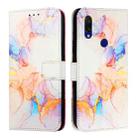 For Xiaomi Redmi 7 PT003 Marble Pattern Flip Leather Phone Case(Galaxy Marble White) - 2