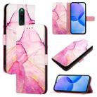 For Xiaomi Redmi 8 / 8A PT003 Marble Pattern Flip Leather Phone Case(Pink Purple Gold) - 1