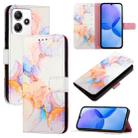For Xiaomi Redmi 12 4G / 5G Global & India PT003 Marble Pattern Flip Leather Phone Case(Galaxy Marble White) - 1