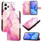 For Xiaomi Redmi Note 12R / Poco M6 Pro 5G PT003 Marble Pattern Flip Leather Phone Case(Pink Purple Gold) - 1