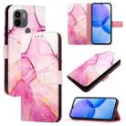 For Xiaomi Redmi A2+ / Poco C51 PT003 Marble Pattern Flip Leather Phone Case(Pink Purple Gold) - 1