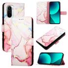 Xiaomi Redmi K40 / K40 Pro / Poco F3 PT003 Marble Pattern Flip Leather Phone Case(Rose Gold) - 1