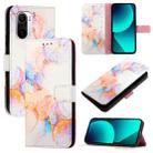 Xiaomi Redmi K40 / K40 Pro / Poco F3 PT003 Marble Pattern Flip Leather Phone Case(Galaxy Marble White) - 1