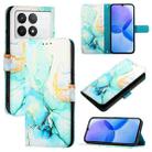For Xiaomi Redmi K70 / K70 Pro PT003 Marble Pattern Flip Leather Phone Case(Green) - 1