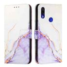 For Xiaomi Redmi Note 7 / 7 Pro / 7S PT003 Marble Pattern Flip Leather Phone Case(White Purple) - 2