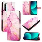 For Xiaomi Redmi Note 8 PT003 Marble Pattern Flip Leather Phone Case(Pink Purple Gold) - 1