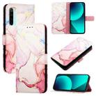 For Xiaomi Redmi Note 8 PT003 Marble Pattern Flip Leather Phone Case(Rose Gold) - 1