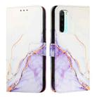 For Xiaomi Redmi Note 8 PT003 Marble Pattern Flip Leather Phone Case(White Purple) - 2