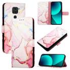 For Xiaomi Redmi Note 9 4G Global PT003 Marble Pattern Flip Leather Phone Case(Rose Gold) - 1