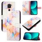 For Xiaomi Redmi Note 9 4G Global PT003 Marble Pattern Flip Leather Phone Case(Galaxy Marble White) - 1