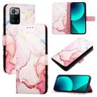 For Xiaomi Poco X3 GT PT003 Marble Pattern Flip Leather Phone Case(Rose Gold) - 1