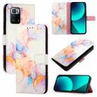 For Xiaomi Poco X3 GT PT003 Marble Pattern Flip Leather Phone Case(Galaxy Marble White) - 1