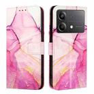 For Xiaomi Poco X6 Neo 5G Global PT003 Marble Pattern Flip Leather Phone Case(Pink Purple Gold) - 2