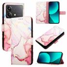 For Xiaomi Poco X6 Neo 5G Global PT003 Marble Pattern Flip Leather Phone Case(Rose Gold) - 1