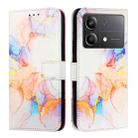 For Xiaomi Poco X6 Neo 5G Global PT003 Marble Pattern Flip Leather Phone Case(Galaxy Marble White) - 2