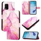 For Xiaomi Mi 10 Lite 5G PT003 Marble Pattern Flip Leather Phone Case(Pink Purple Gold) - 1