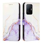 For Xiaomi Mi 10T / 10T Pro 5G / Redmi K30S PT003 Marble Pattern Flip Leather Phone Case(White Purple) - 2