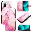 For Xiaomi Mi 11 PT003 Marble Pattern Flip Leather Phone Case(Pink Purple Gold) - 1