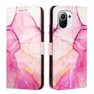 For Xiaomi Mi 11 PT003 Marble Pattern Flip Leather Phone Case(Pink Purple Gold) - 2