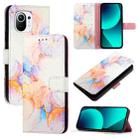 For Xiaomi Mi 11 PT003 Marble Pattern Flip Leather Phone Case(Galaxy Marble White) - 1
