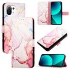 For Xiaomi Mi 11 Lite 4G / 5G PT003 Marble Pattern Flip Leather Phone Case(Rose Gold) - 1