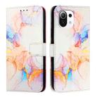 For Xiaomi Mi 11 Lite 4G / 5G PT003 Marble Pattern Flip Leather Phone Case(Galaxy Marble White) - 2