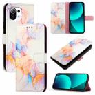 For Xiaomi 11 Lite 5G NE PT003 Marble Pattern Flip Leather Phone Case(Galaxy Marble White) - 1