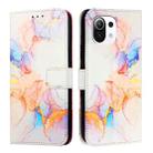 For Xiaomi 11 Lite 5G NE PT003 Marble Pattern Flip Leather Phone Case(Galaxy Marble White) - 2