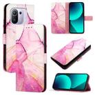 For Xiaomi Mi 11 Pro PT003 Marble Pattern Flip Leather Phone Case(Pink Purple Gold) - 1