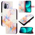 For Xiaomi Mi 11 Pro PT003 Marble Pattern Flip Leather Phone Case(Galaxy Marble White) - 1