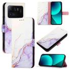 For Xiaomi Mi 11 Ultra PT003 Marble Pattern Flip Leather Phone Case(White Purple) - 1