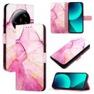 For Xiaomi 13 Ultra PT003 Marble Pattern Flip Leather Phone Case(Pink Purple Gold) - 1