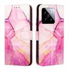 For Xiaomi 14 PT003 Marble Pattern Flip Leather Phone Case(Pink Purple Gold) - 2