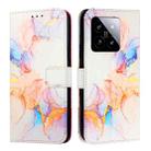 For Xiaomi 14 PT003 Marble Pattern Flip Leather Phone Case(Galaxy Marble White) - 2