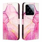 For Xiaomi 14 Pro PT003 Marble Pattern Flip Leather Phone Case(Pink Purple Gold) - 2