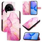 For Xiaomi 14 Ultra PT003 Marble Pattern Flip Leather Phone Case(Pink Purple Gold) - 1