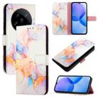 For Xiaomi 14 Ultra PT003 Marble Pattern Flip Leather Phone Case(Galaxy Marble White) - 1