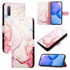 For Xiaomi Mi CC9  / Mi 9 Lite PT003 Marble Pattern Flip Leather Phone Case(Rose Gold) - 1