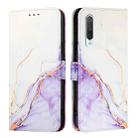 For Xiaomi Mi CC9  / Mi 9 Lite PT003 Marble Pattern Flip Leather Phone Case(White Purple) - 2