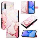 For Xiaomi Mi CC9e / Mi A3 PT003 Marble Pattern Flip Leather Phone Case(Rose Gold) - 1