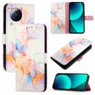 For Xiaomi Civi 3 PT003 Marble Pattern Flip Leather Phone Case(Galaxy Marble White) - 1