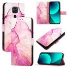 For Xiaomi Redmi 10X 4G PT003 Marble Pattern Flip Leather Phone Case(Pink Purple Gold) - 1